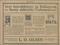 Annonse for elektriske vaskemaskiner i 1929.